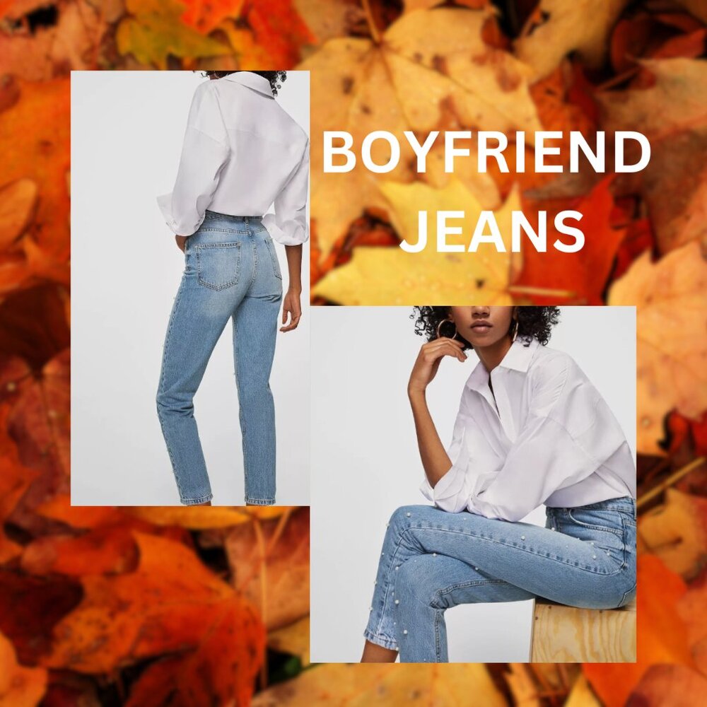 Women’s Size 32 R Boyfriend Jeans with Acid Wash & Pearls